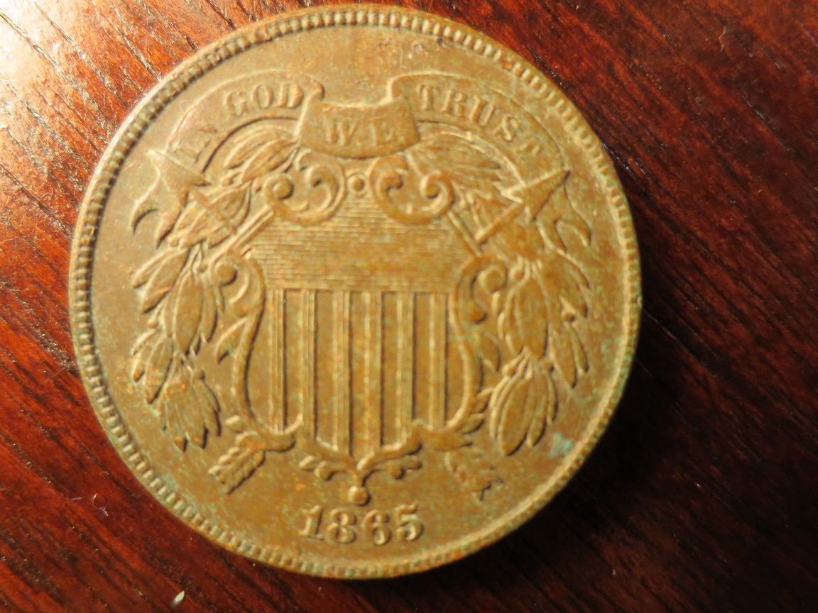1865 2 Cent Piece (Front)