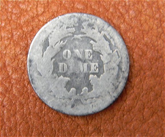 1874 seated dime back