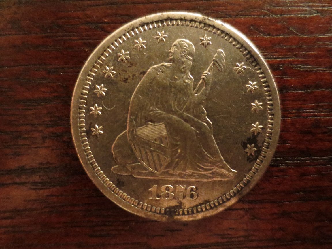 1876 S Seated Liberty Quarter (Front)
