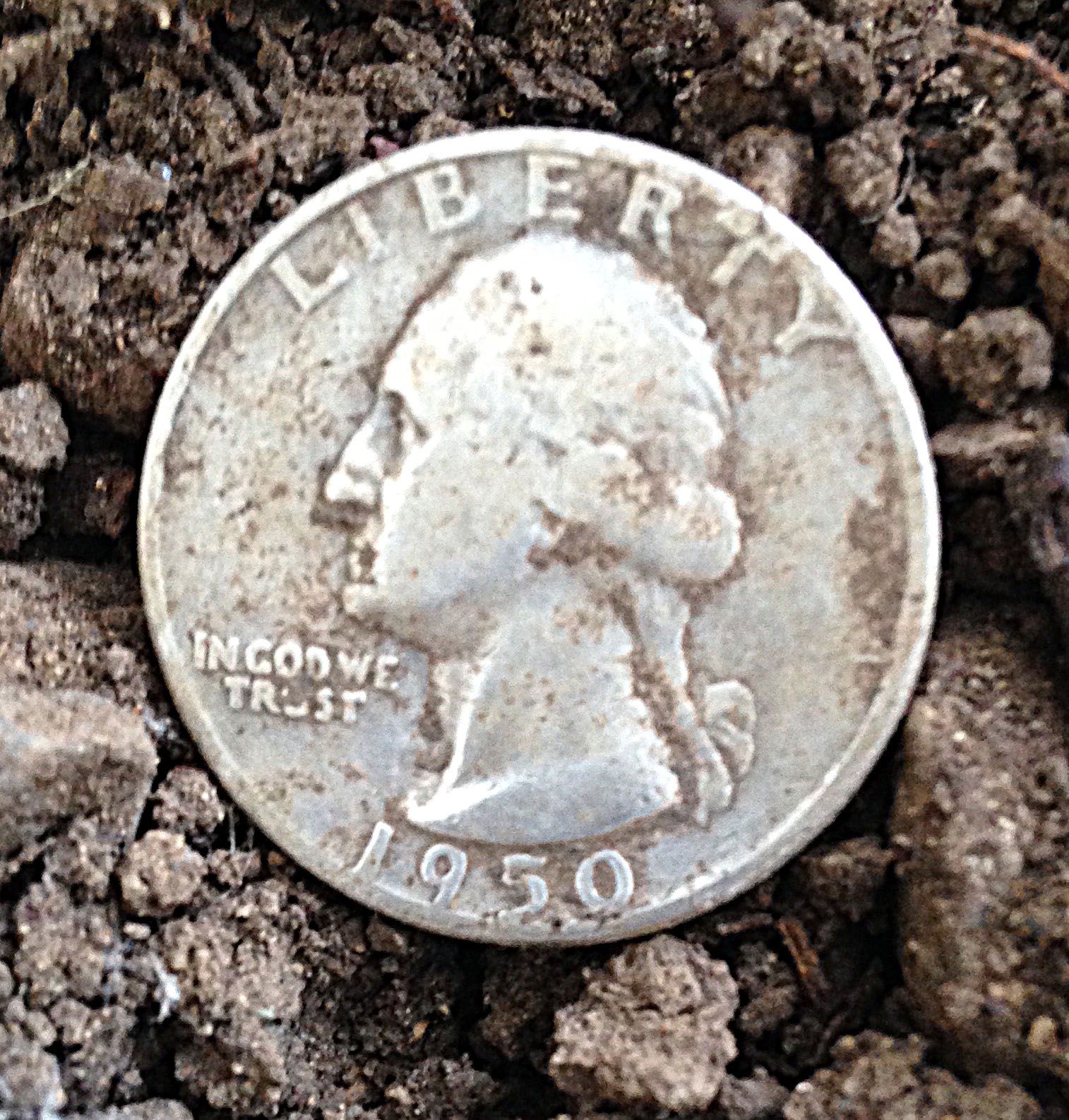 1950 Silver Quarter found in an old athletic field.
