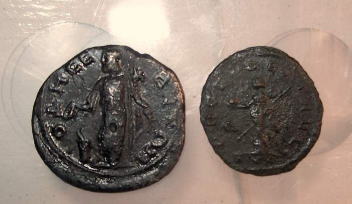 2 Roman coins sent to me - I love these coins that where sent to me by PeachyFeline what a nice thing to do !!