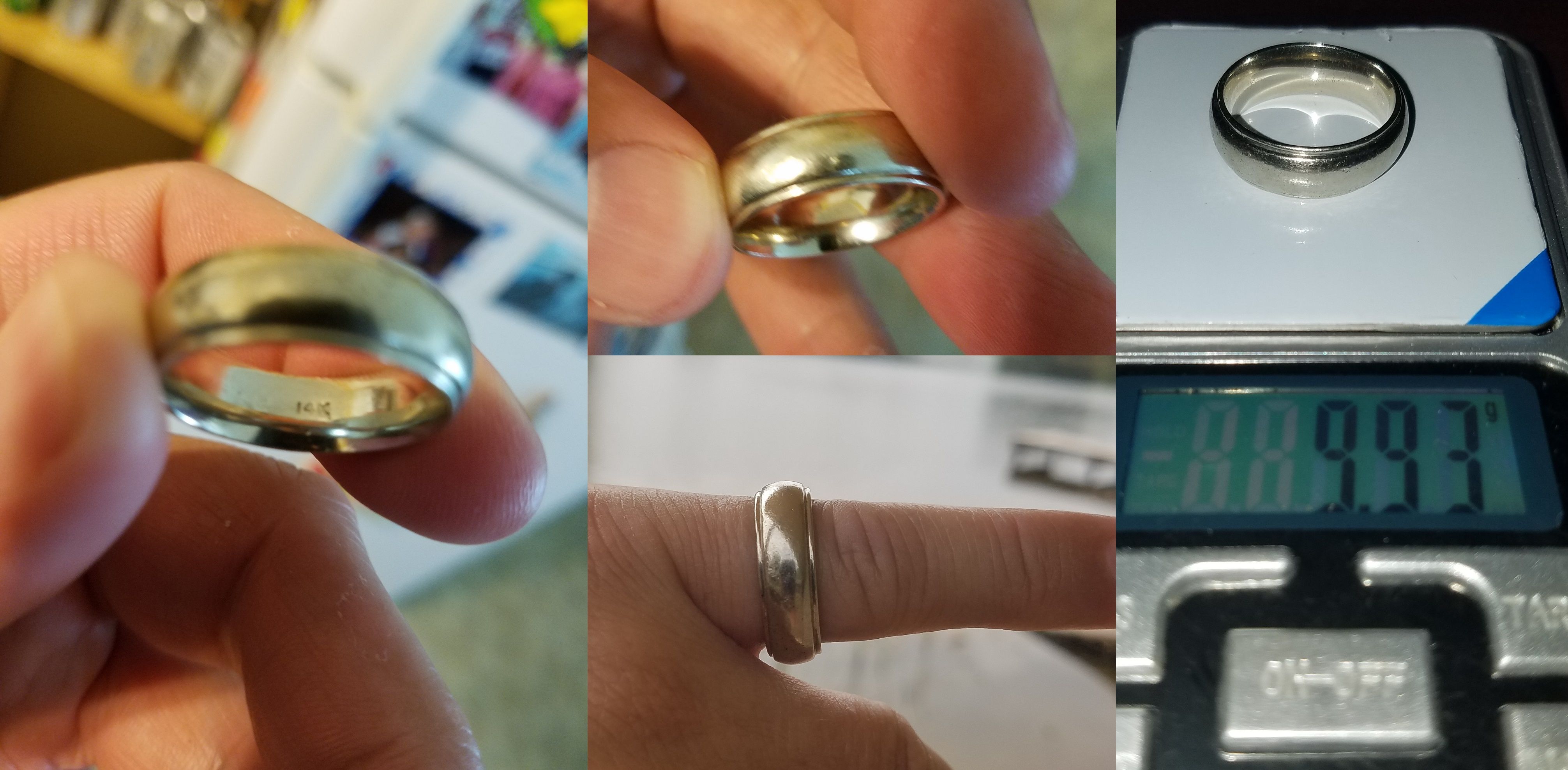 20160703 9.93g White Gold Men's Wedding Band found in the Biloxi waters with the CZ20.