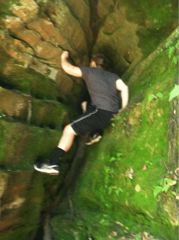Climbing to a cavern