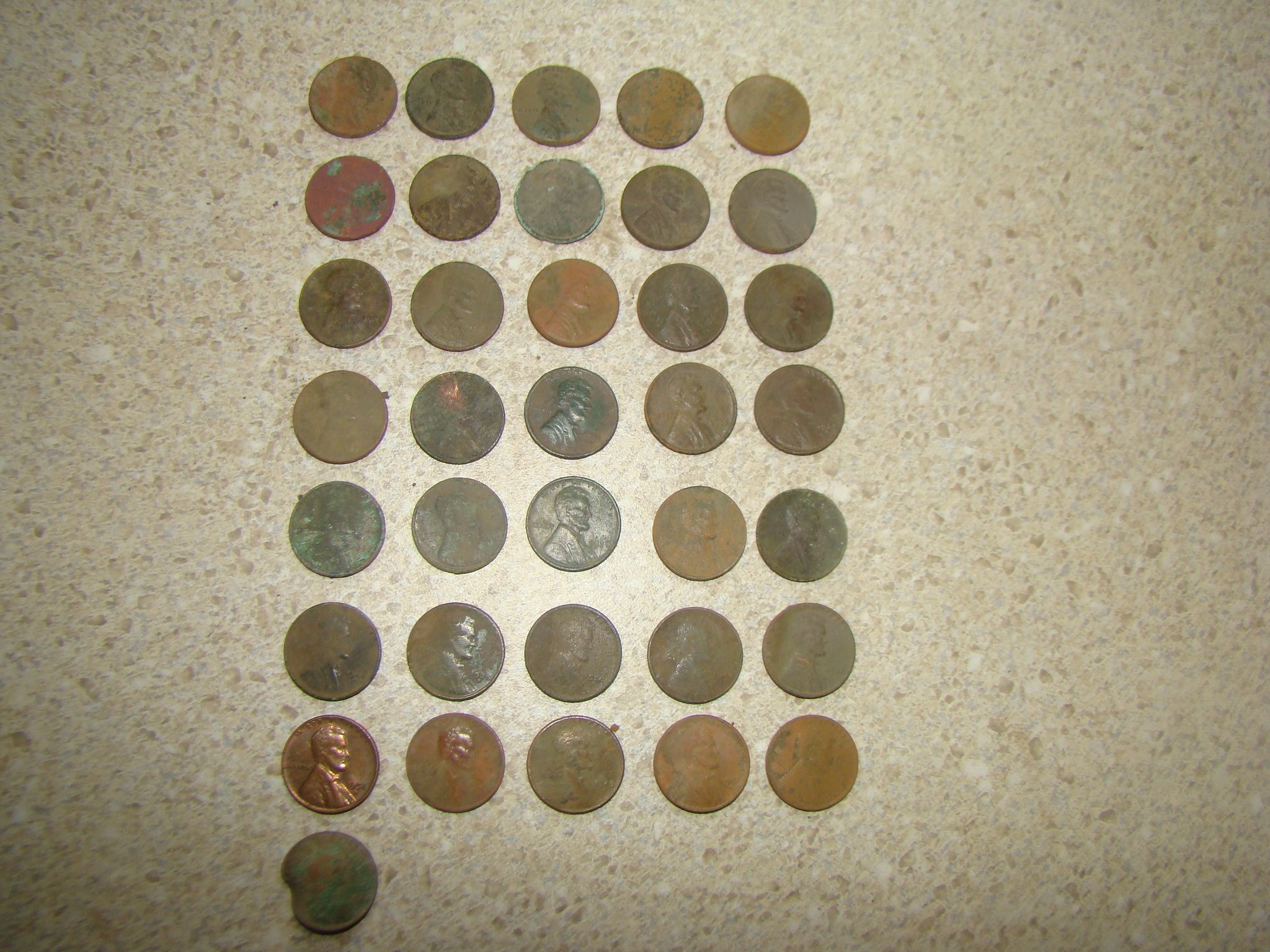 collection of wheat pennies