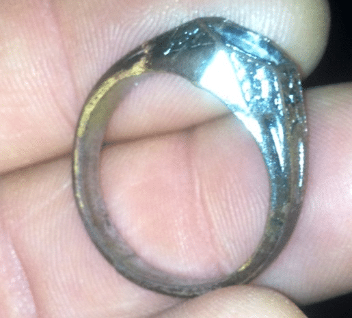 First ring, silver played copper ( I think)