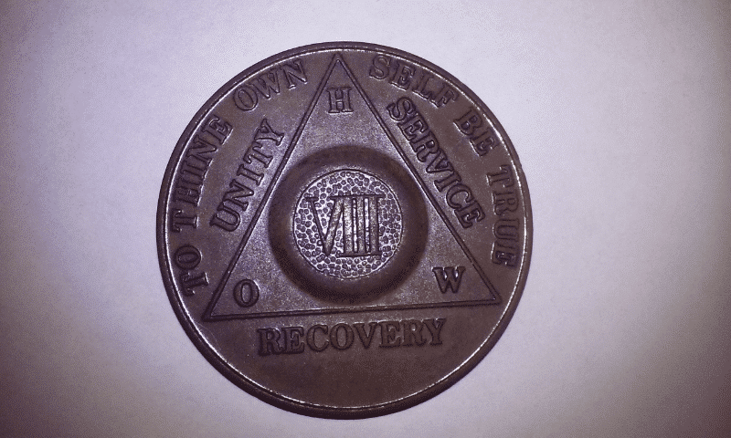 Front side
7 years of continuous sobriety,