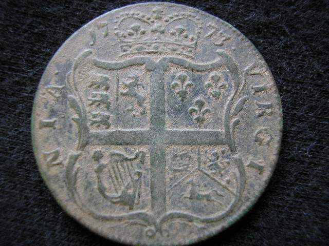 Pristine 1773 King George III Virginia HalfPenny - Found this early summer 2010 and out of the 9-10 that I've dug, this one is by far the best!