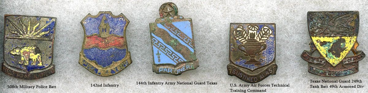 Some of the Distinctive Unit Insignias that I've dug.