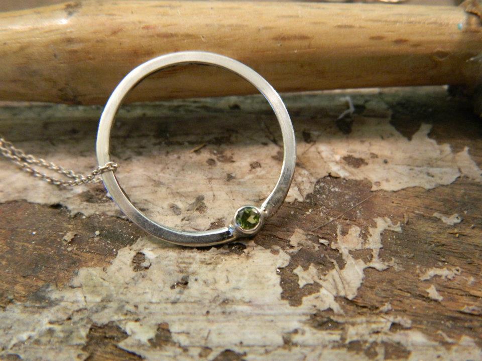 Sterling silver and peridot necklace