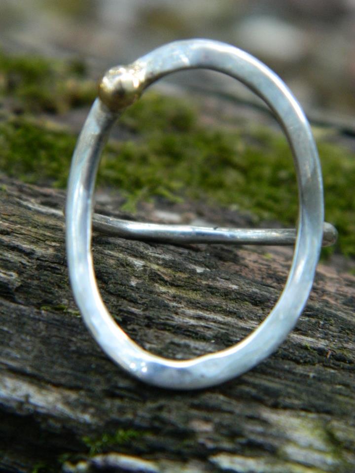 Sterling silver ring with a 14k accent