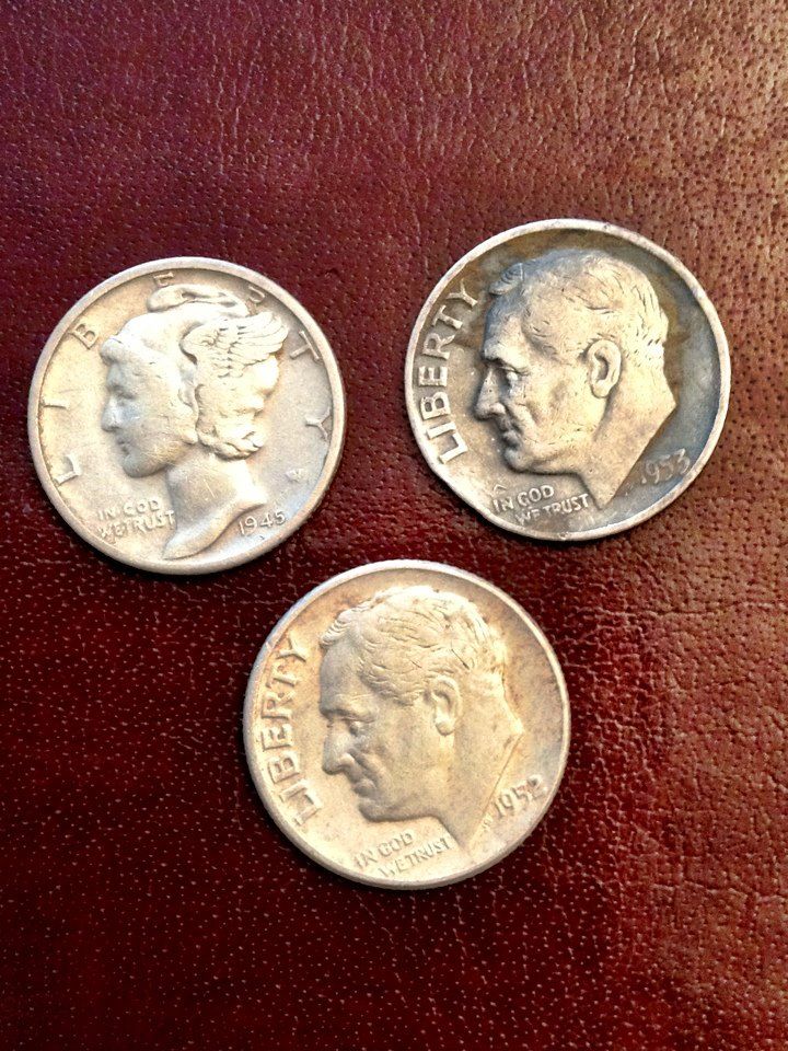 Three nice silver dimes found at old school!