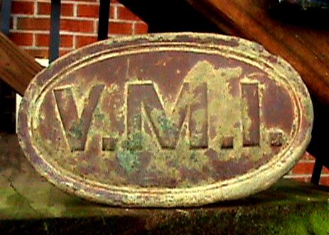V.M.I. plate with lead back that is a first ever seen in this style