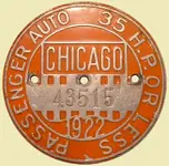 Chicago Vehicle Tax Medallion 1922 - Passenger Auto Less Than 35hp.webp