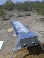 sluice with leg tubes and waterfall box mounted rear view.webp sluice with leg tubes and waterfall box mounted rear view.webp