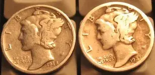 1938 and 1927 Mercury Dimes.webp