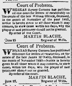 Courrier de la Louisiana July 2 1823 probate for death in 1820.JPG