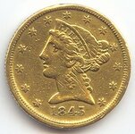 1845 $5 Dahlonega Gold Obverse.jpg