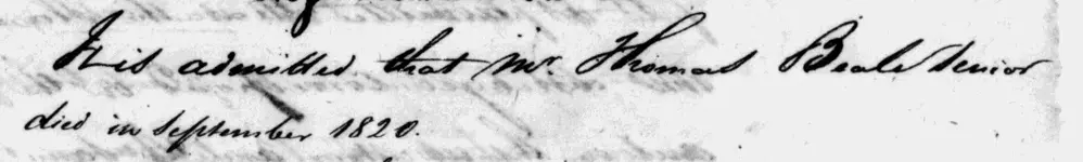 Thomas Beale Sr. died September, 1820.webp Thomas Beale Sr. died September, 1820.webp