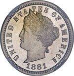 1881 5C Liberty Head Five Cents, Judd-1671, Pollock-1872, High R.6.jpg