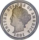 1881 5C Liberty Head Five Cents, Judd-1671, Pollock-1872, High R.6.webp