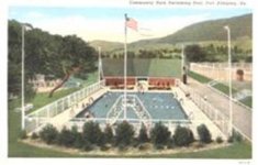 MCKEAN COUNTY Postcard ALLEGANY PA Community Park Swimming Pool.JPG