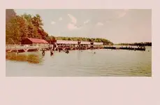 SULLIVAN COUNTY SWIMMING BEACH, Pier, EAGLES MERE Park, PA 1906.webp