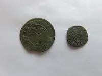 CHARLES 1 ROSE FARTHING AND A COPPER TOKEN.webp CHARLES 1 ROSE FARTHING AND A COPPER TOKEN.webp