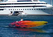 Lady Moura and power boat in Porto Cervo Sardinia_uxga.jpg