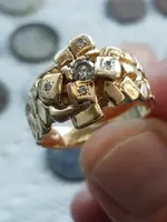 Nugget Ring 14k w 5 Diamonds 031618.webp