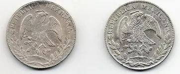 1861 Mexican Silver Dollar Front Side.webp