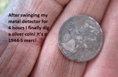 Median finds 2 silver dimes St Chris medal 001.JPG