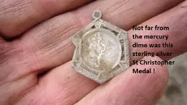 Median finds 2 silver dimes St Chris medal 003.webp