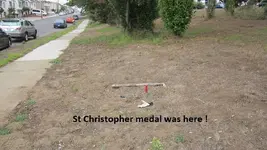 Median finds 2 silver dimes St Chris medal 005.webp