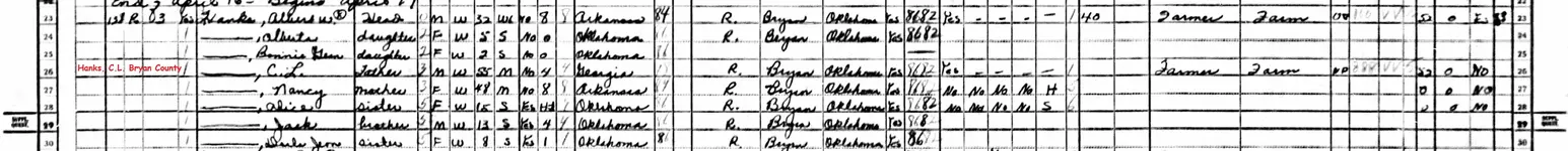 Hanks C L 1940 Census (2).webp