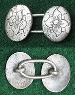 Colonial Silver Flower Design Cufflinks.webp