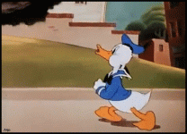 Donald Duck blowing hearts.gif