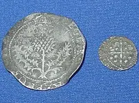 19 07 01 James VI Half Merck & Hen VII Halfpenny Rev.webp