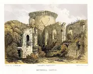 Lithograph_of_the_ruins_of_Bothwell_Castle_by_E._Walker_after_S._Prout.webp