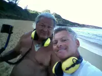 Mike and Art on Little Beach early am..webp