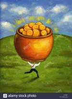 a-man-carrying-a-huge-pot-of-gold-BPYBJT.webp