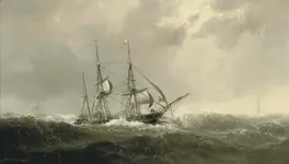 vilhelm_melbye_-_a_three-masted_barque_reefed-down_in_heavy_weather.webp