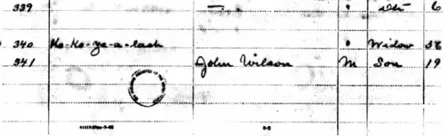 KO KO A YE LAS JOHN WILSON 1910 ROOLL IN 1885 -1940 INDIAN CENSUS ROLES..webp