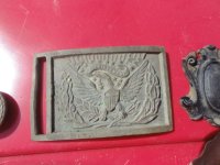 4-24-2021 Model 1851 United States Army bronze sword belt plate stamped with the coat of arms ...JPG