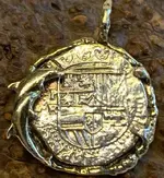 95 Silver coin replica in Sterling Dolphins bezel pendant 9 point 5 grams capture 2.webp