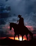 8874~Cowboy-and-Sunset-Posters.webp