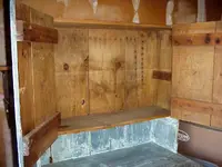 Late18t CenturyAmericanStepback Original Paint Cupboard_05.webp