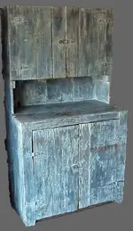 Late18t CenturyAmericanStepback Original Paint Cupboard_front.webp