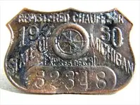 1930 michigan chauffer\'s badge.webp