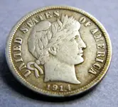 1914 Barber Dime obverse.webp