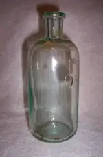 Pint size blown glass cork type with big air bubble.webp